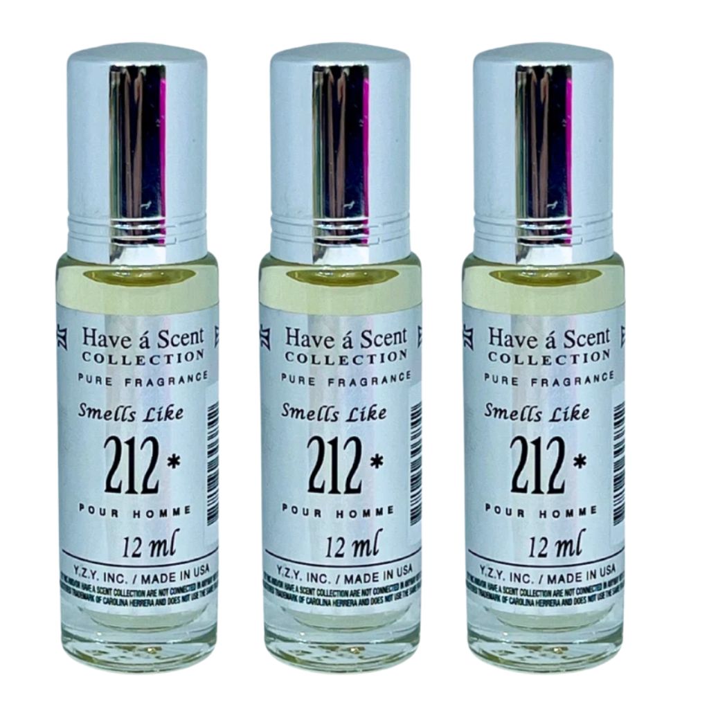 3 Pack Perfume Roll-On Oil – 212 – 12ml Each
have a scent
have a scent oil
have a scent collection
have a scent collection perfume
have a scent perfume oil 
have a scent collection oil
have a scent roll on
have a scent collection pure fregrance 