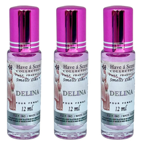 3 Pack Perfume Roll-On Oil – Delina – 12ml Each
