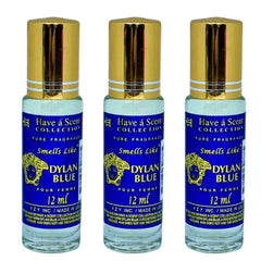 3 Pack Perfume Roll-On Oil – Dylan Blue – 12ml Each