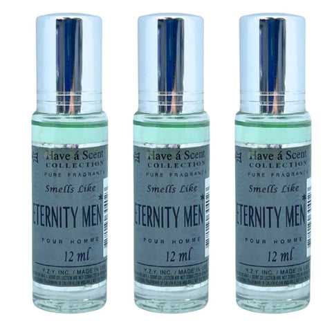 3 Pack Perfume Roll-On Oil – Eternity Men – 12ml Each