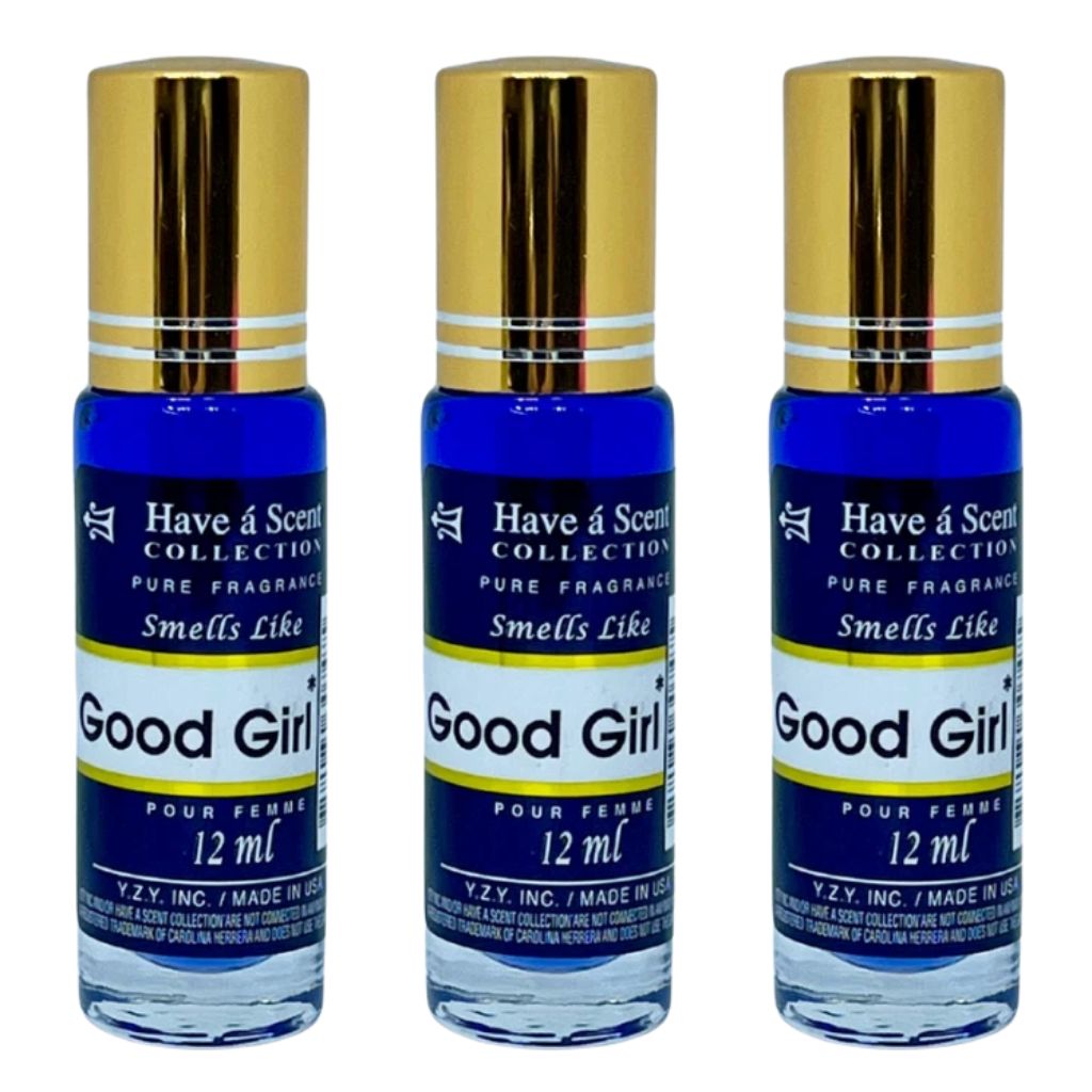 3 Pack Perfume Roll-On Oil – Good Girl – 12ml Each
have a scent
have a scent oil
have a scent collection
have a scent collection perfume
have a scent perfume oil 
have a scent collection oil
have a scent roll on
have a scent collection pure fregrance 