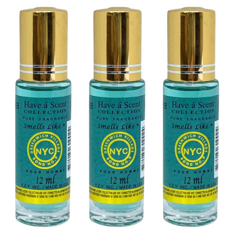 3 Pack Perfume Roll-On Oil – Greenwich – 12ml Each