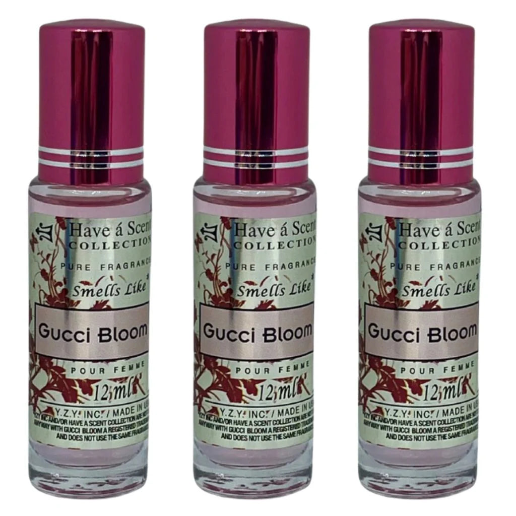 3 Pack Perfume Roll-On Oil – Gucci Bloom – 12ml Each
have a scent
have a scent oil
have a scent collection
have a scent collection perfume
have a scent perfume oil 
have a scent collection oil
have a scent roll on
have a scent collection pure fregrance 