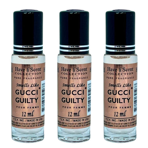 3 Pack Perfume Roll-On Oil – Gucci Guilty-W – 12ml Each