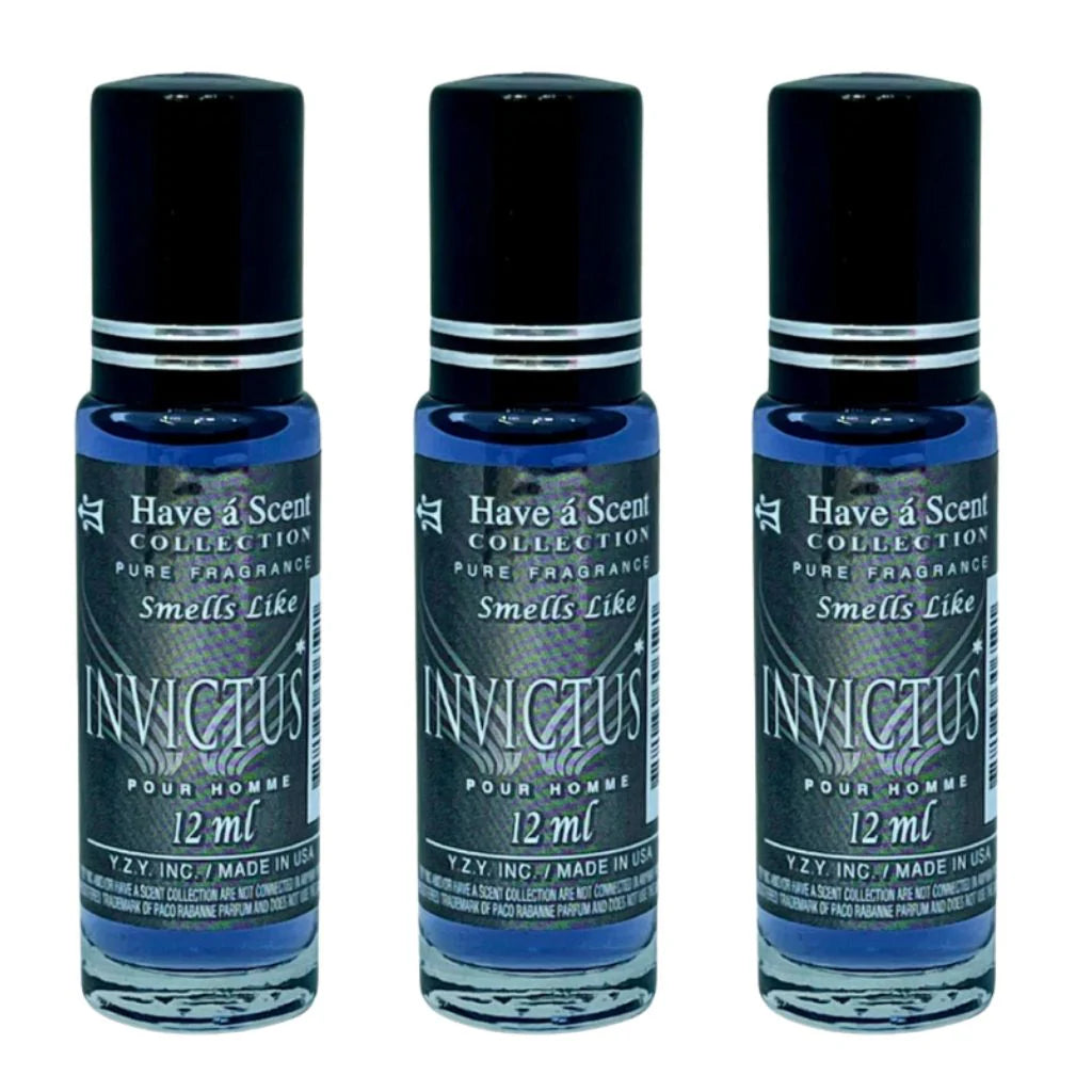 3 Pack Perfume Roll-On Oil – Invictus – 12ml Each
have a scent
have a scent oil
have a scent collection
have a scent collection perfume
have a scent perfume oil 
have a scent collection oil
have a scent roll on
have a scent collection pure fregrance 