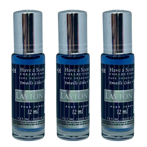 3 Pack Perfume Roll-On Oil – Layton – 12ml Each