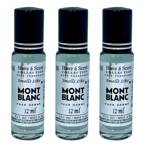 3 Pack Perfume Roll-On Oil – Mont Blanc – 12ml Each