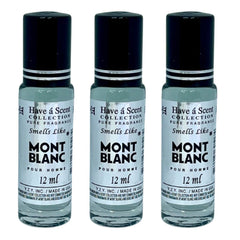 3 Pack Perfume Roll-On Oil – Mont Blanc – 12ml Each