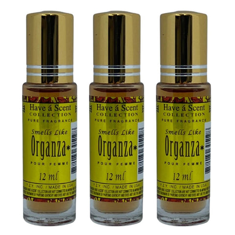 3 Pack Perfume Roll-On Oil – Organza – 12ml Each