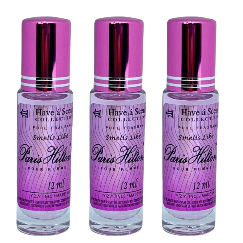 3 Pack Perfume Roll-On Oil – Paris Hilton – 12ml Each
have a scent
have a scent oil
have a scent collection
have a scent collection perfume
have a scent perfume oil 
have a scent collection oil
have a scent roll on
have a scent collection pure fregrance 