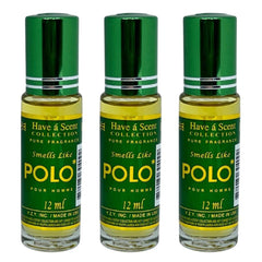 3 Pack Perfume Roll-On Oil – Polo Green – 12ml Each