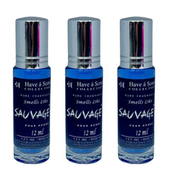3 Pack Perfume Roll-On Oil – Sauvage – 12ml Each