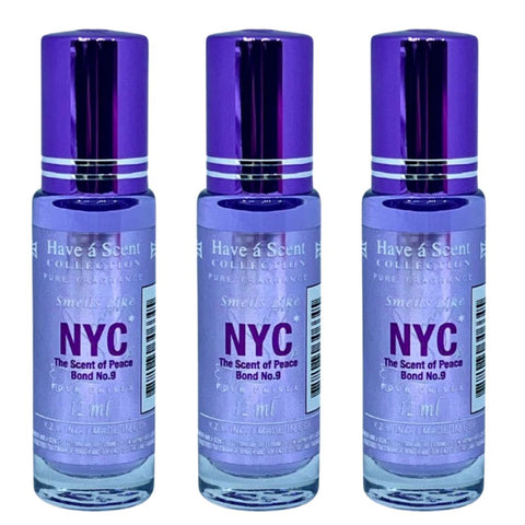 3 Pack Perfume Roll-On Oil – NYC – 12ml Each