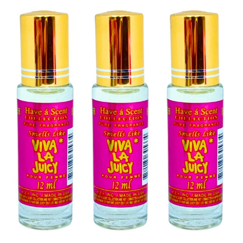 3 Pack Perfume Roll-On Oil – Viva La Juicy – 12ml Each