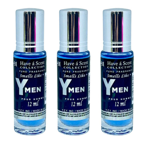 3 Pack Perfume Roll-On Oil – Y Men – 12ml Each