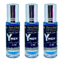 3 Pack Perfume Roll-On Oil – Y Men – 12ml Each