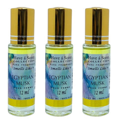 3 Pack Perfume Roll-On Oil – Egyptian Musk – 12ml Each