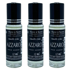 3 Pack Perfume Roll-On Oil – Azzaro – 12ml Each
