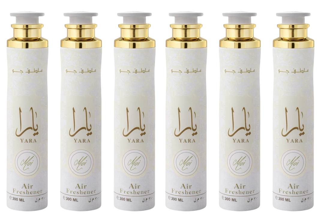 Lattafa Yara Moi Air Freshener 300ml - Floral Room Spray - Home Office Car Fragrance Spray - Odor Eliminator - Pack of 6