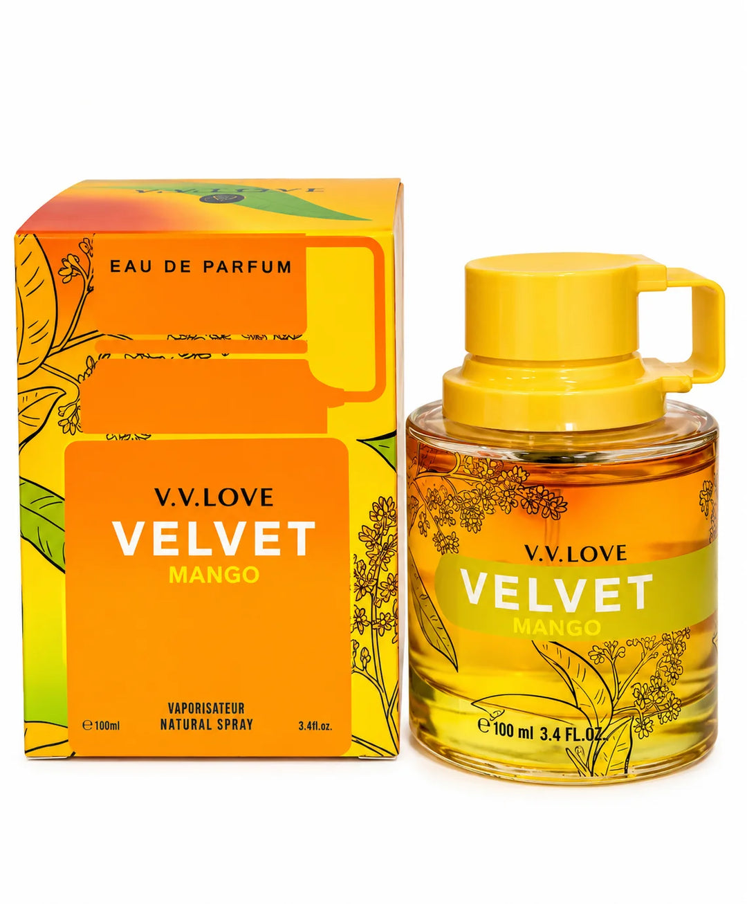 Velvet Mango Eau de Parfum 100ml / 3.4 Fl Oz – Mango Perfume, Sweet Fruity Tropical Fragrance Spray, Full Size EDP for Everyday &amp; Evening Wear