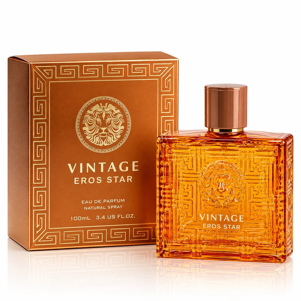 Vintage Eros Star Perfume for Men - 100ml / 3.4 Fl Oz Eau de Parfum Natural Spray Citrus Mint Vanilla
