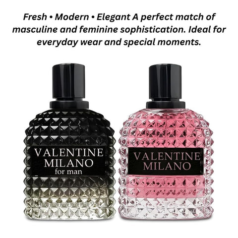 Valentine Milano – His &amp; Hers Eau de Parfum Set (3.4 oz Each / 6.8 oz Total)