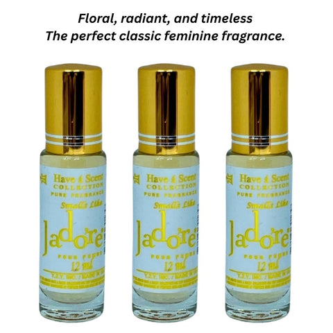 3 Pack Perfume Roll-On Oil – J’adore – 12ml Each