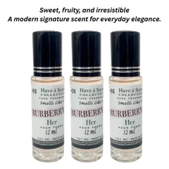 3 Pack Perfume Roll-On Oil – Burberry Her – 12ml Each