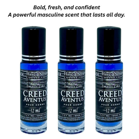 3 Pack Perfume Roll-On Oil – Creed Aventus – 12ml Each