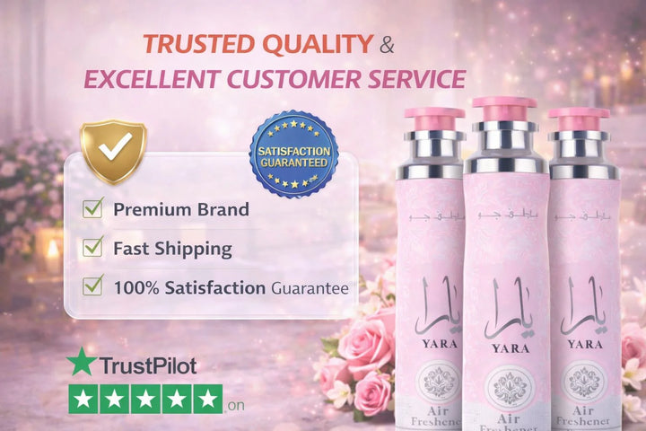 Lattafa Yara Air Freshener 300ml - Floral Room Spray - Home Office Car Fragrance Spray - Odor Eliminator - Pack of 3