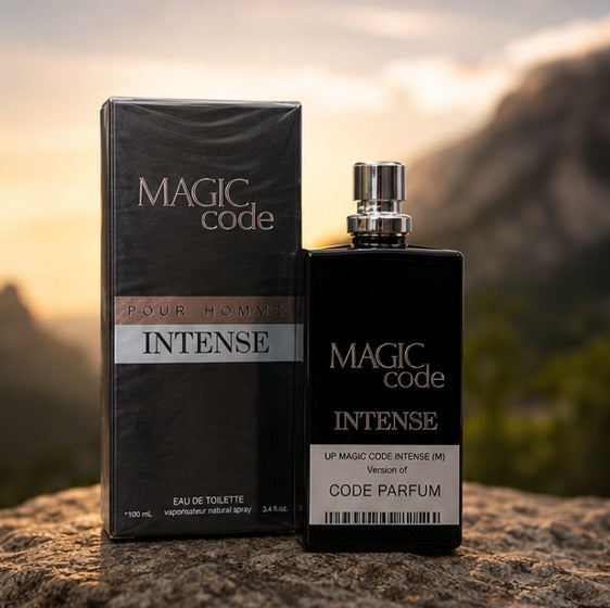 Magic Code Intense for Men Eau de Parfum 3.4 Fl Oz (100ml) – Long Lasting Woody Amber Spicy Men&