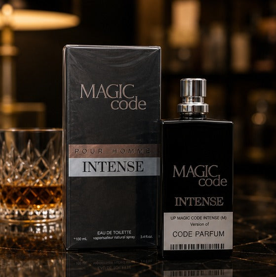 Magic Code Intense for Men Eau de Parfum 3.4 Fl Oz (100ml) – Long Lasting Woody Amber Spicy Men&