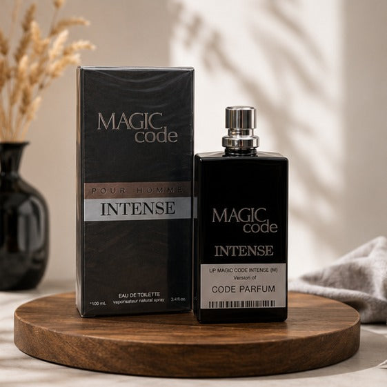 Magic Code Intense for Men Eau de Parfum 3.4 Fl Oz (100ml) – Long Lasting Woody Amber Spicy Men&