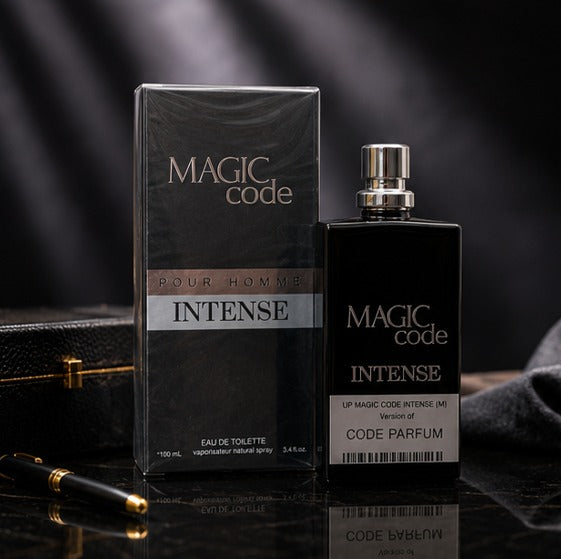 Magic Code Intense for Men Eau de Parfum 3.4 Fl Oz (100ml) – Long Lasting Woody Amber Spicy Men&