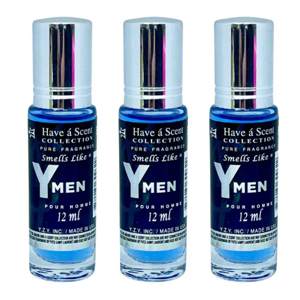 Y For Men Concentrated Perfume Oil Pack of 3 - 12ml Roll-On