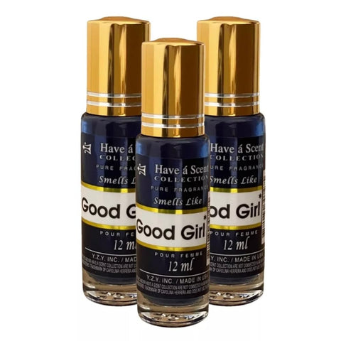 Good Girl Inspired Body Oil Perfume, Long-Lasting Fragrance, 12Ml Roll-On (Pack of 3)