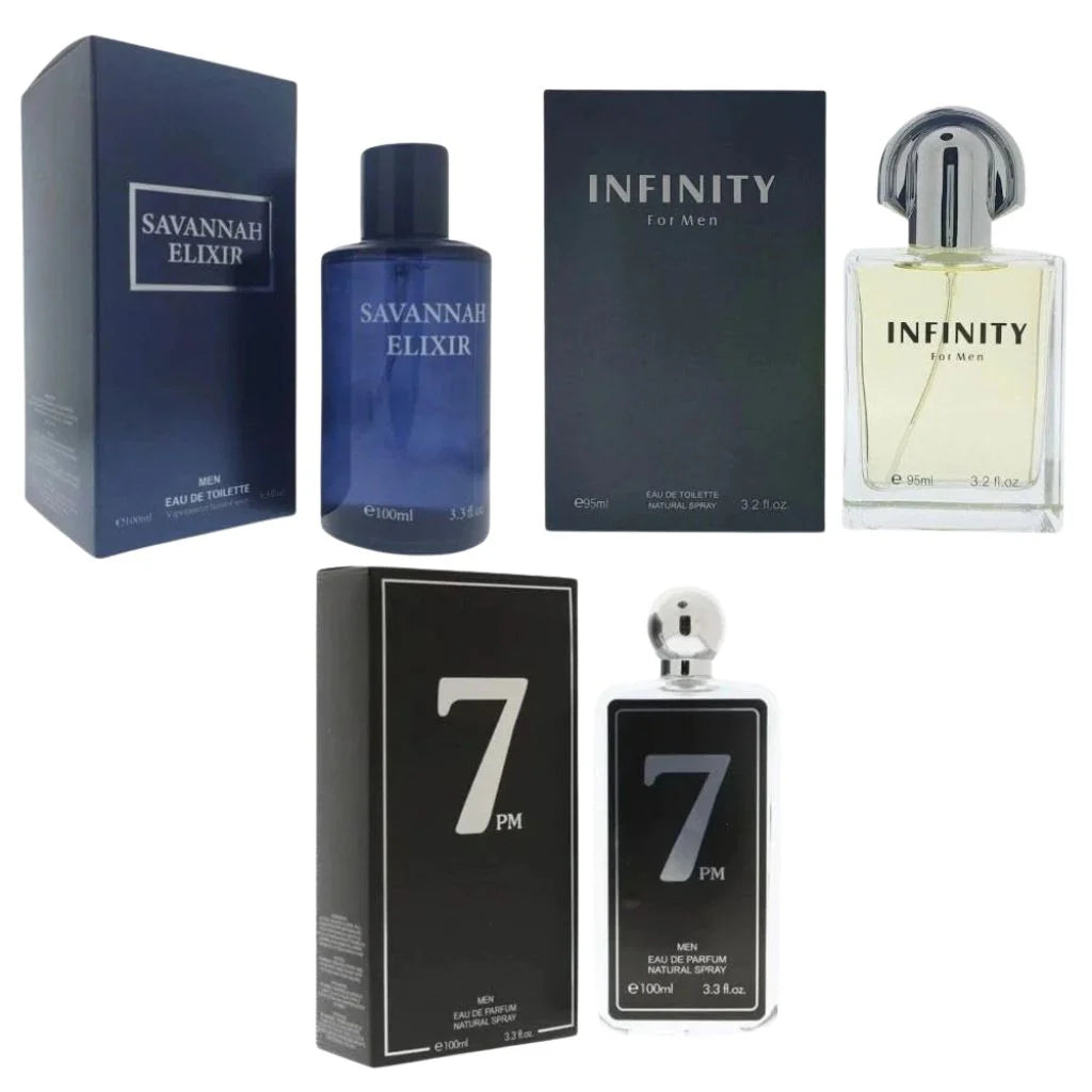 Midnight Perfume Set for Men – 3 Sprays – 3.4 oz / 100 ml Each