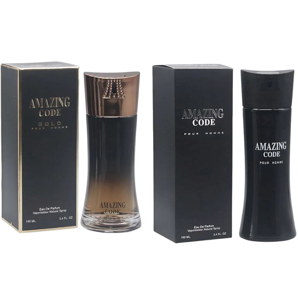 Amazing Code & Amazing Code Gold Eau De Parfum For Men Combo Set – 2 Sprays – 3.4 oz / 100 ml Each