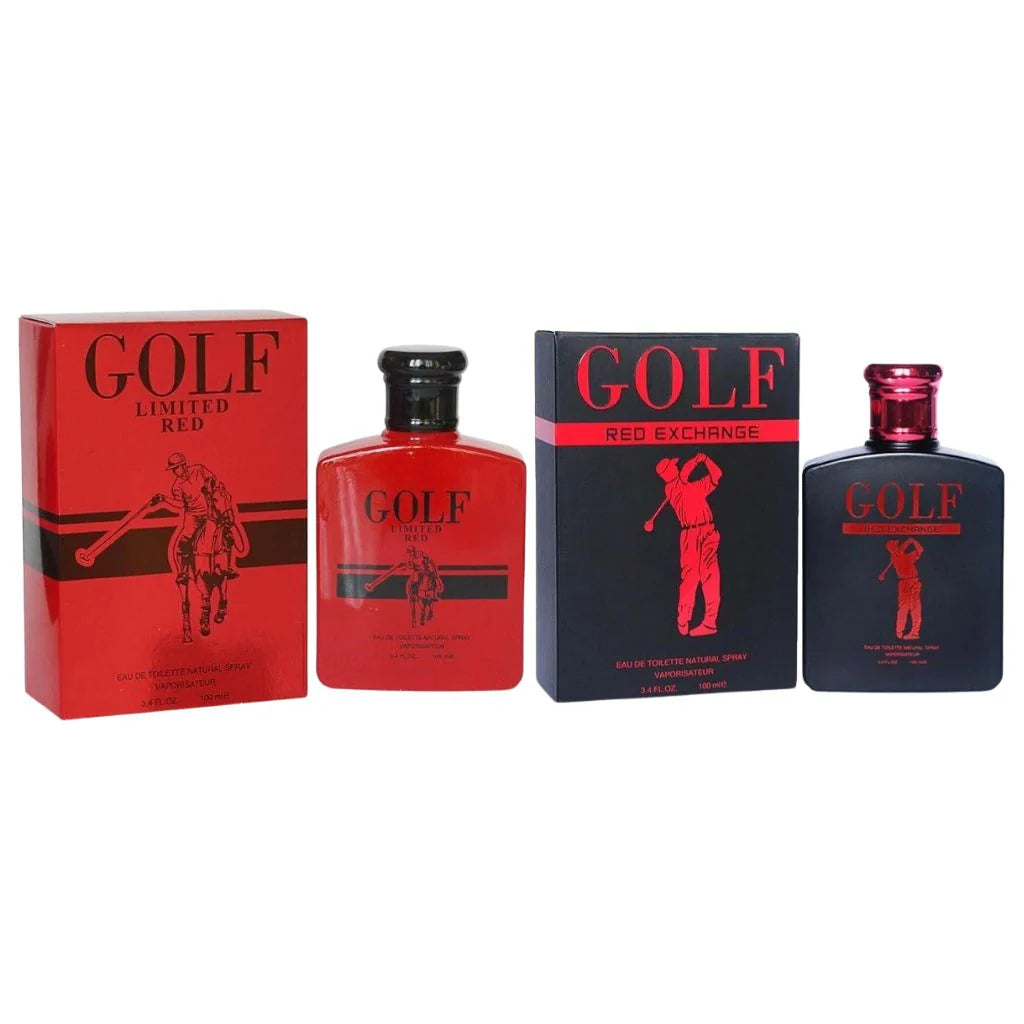 Men’s Cologne Gift Set Gold Limited Red & Limited Red Exchange – 2 Sprays – 3.4 oz / 100 ml Each