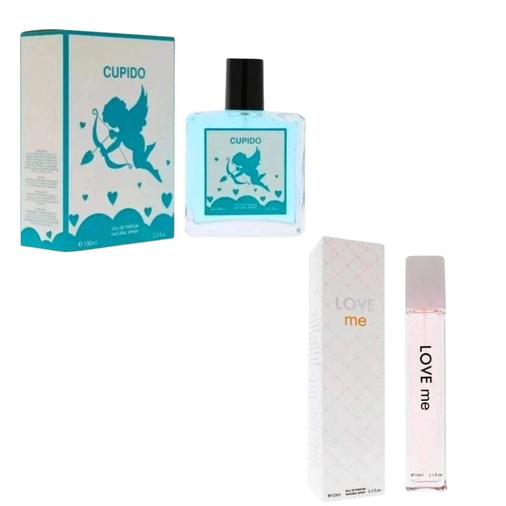 Forever Yours Duo Perfume Gift Set – 2 Sprays – 3.4 oz / 100 ml Each (Cupido [Men], Love Me [Women])