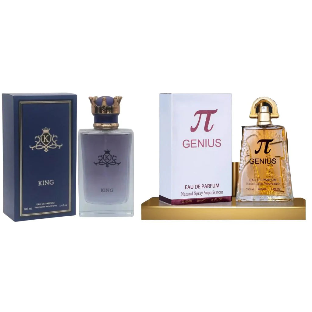 Men’s Fragrance Set – Genius Eau de Toilette & King Eau de Parfum – 2 × 3.4 oz (100ml) Sprays
Valentine perfume gift set
perfume gift set for her Valentine
men’s perfume set Valentine
Valentine fragrance gift set
multi-pack perfume Valentine gift
long lasting perfume set Valentine
luxury perfume set Valentine