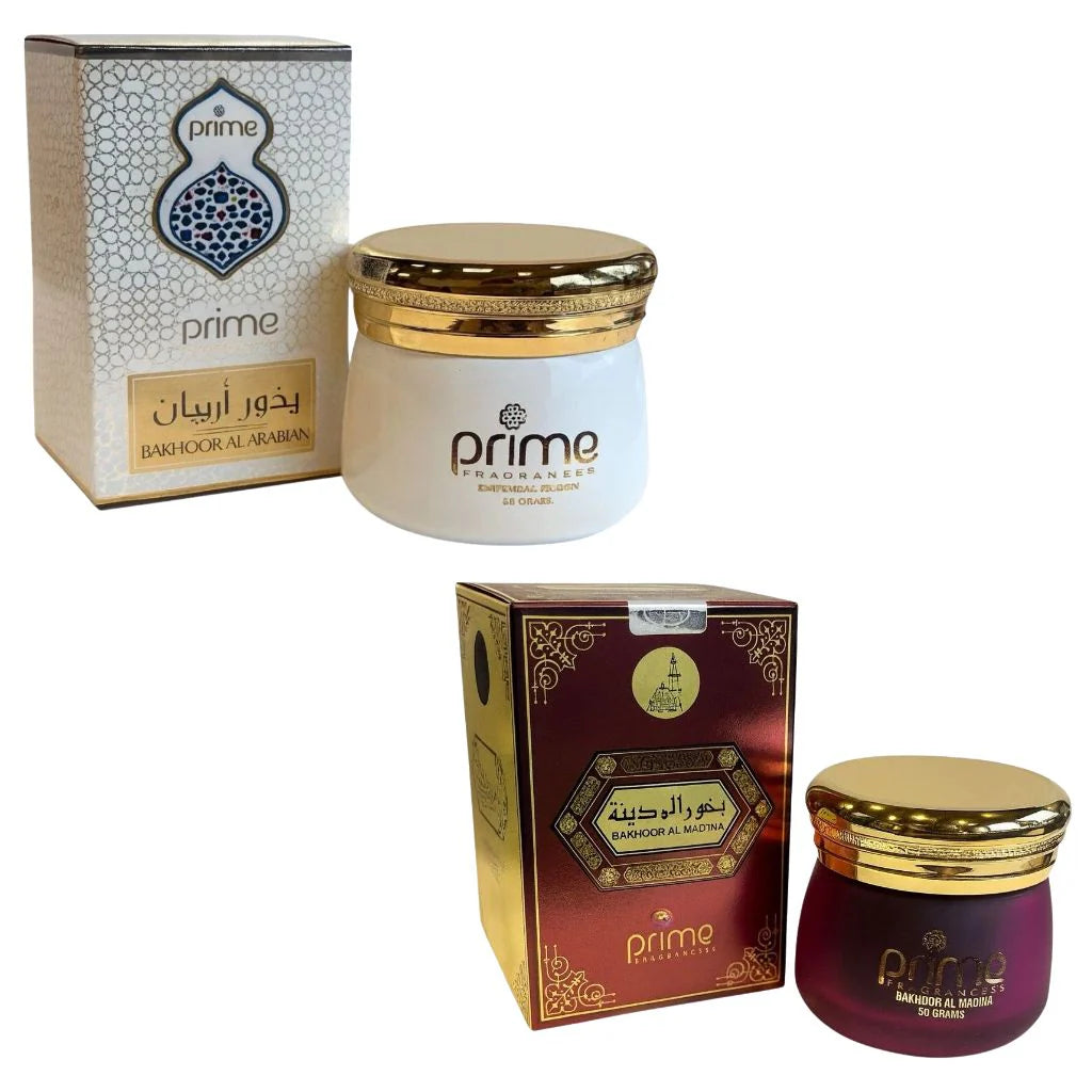 Bakhoor Arabian &amp; Madina – 50g Oud Incense – Long-Lasting Arabic Fragrance for Home, Prayer &amp; Relaxation – Pack of 2