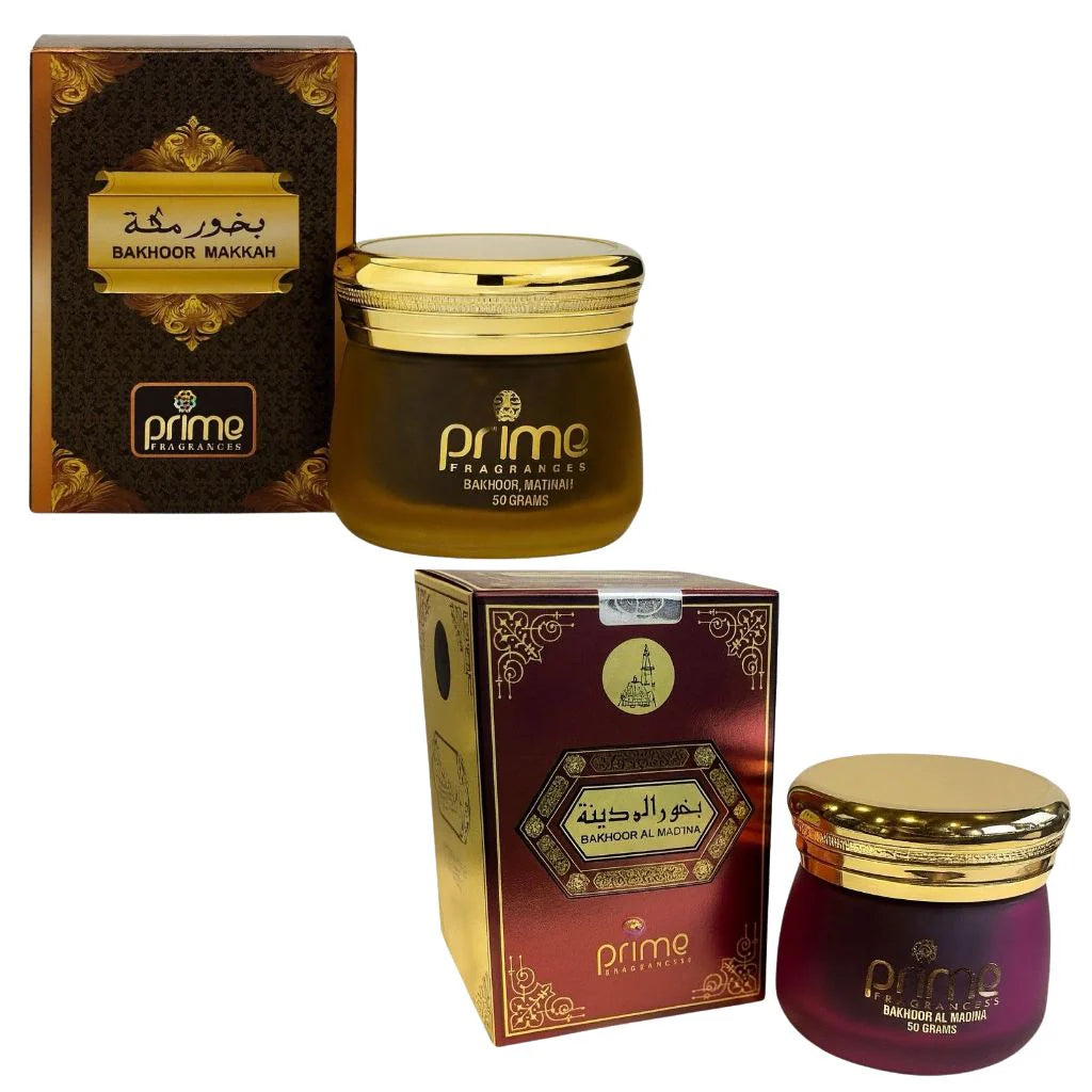 Bakhoor Makkah & Madina – 50g Oud Incense – Long-Lasting Arabic Fragrance for Home, Prayer & Relaxation – Pack of 2