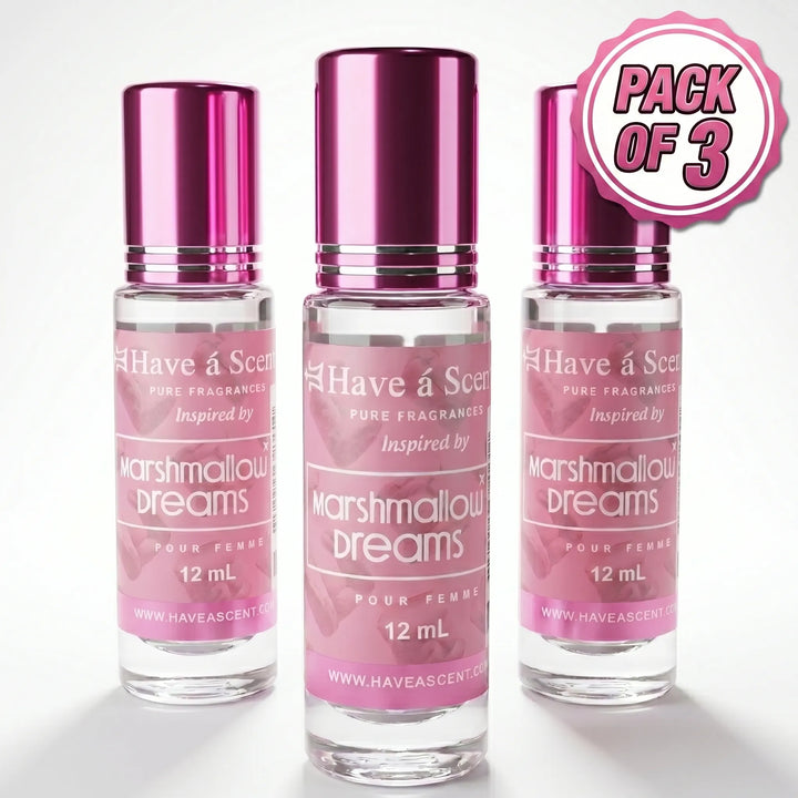 Marshmallow Dreams Perfume Oil Pack of 3 - 12ml Roll-On